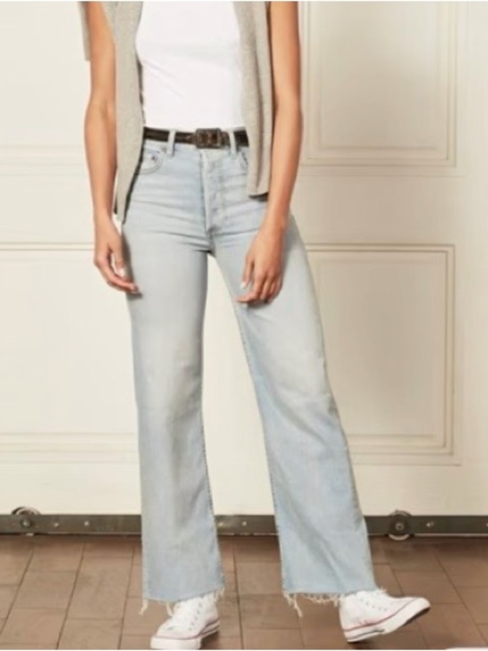 Boyish The Mikey Jean High Rise Wide Leg Light Wash